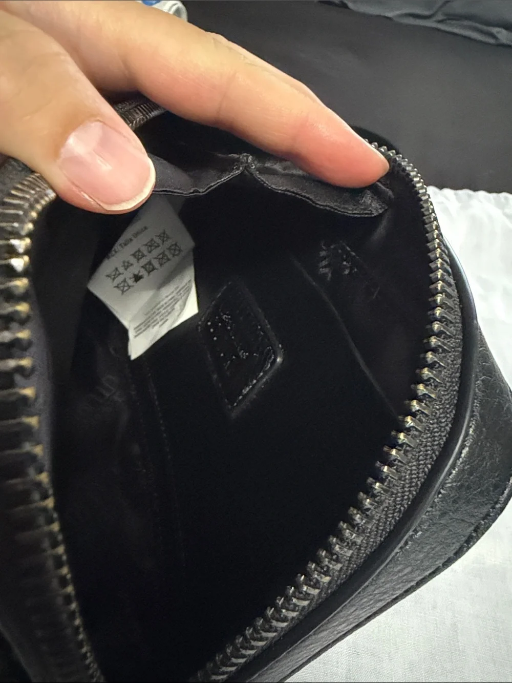 Versace Jeans Couture Black Leather Small Crossbody Cell phone bag